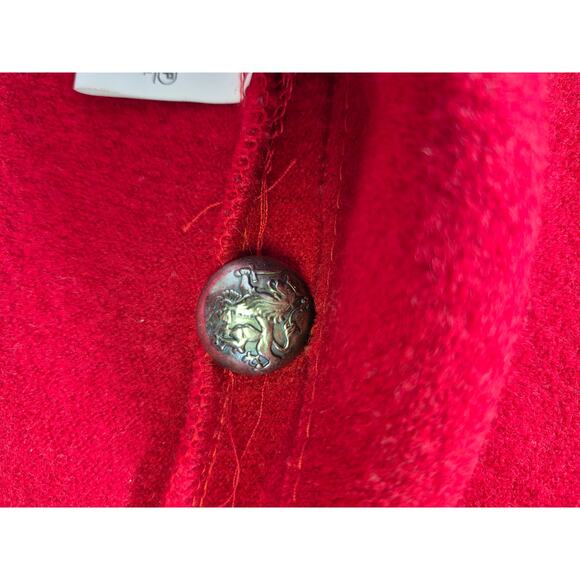 Geiger Austria Red Wool 3/4 Length Button Up Coat Jacket Button Front Pockets 36 - Picture 6 of 6